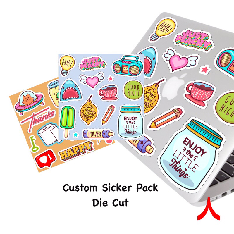 

HotaruGifts - Cetak Sticker Sheet Pack Die Cut Sticker Sheet HP Laptop Vynil