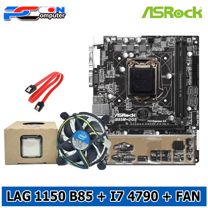 Mobo DDR3 B85 Plus processor Gen4/ Paketan i7 4790 Plus Fan intel