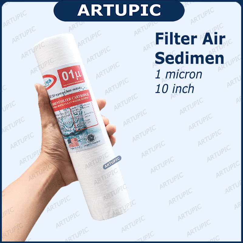 Sediment Filter Air 01 Micron Watertech 10 inch Cartrige Saringan Air 10&quot; 01micron Spun Setara Nanotech