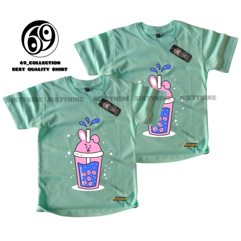 (COD) BAJU ANAK PEREMPUAN // KAOS DISTRO ANAK PEREMPUAN MOTIF BOBA HIJAU MINT 1-10 TAHUN