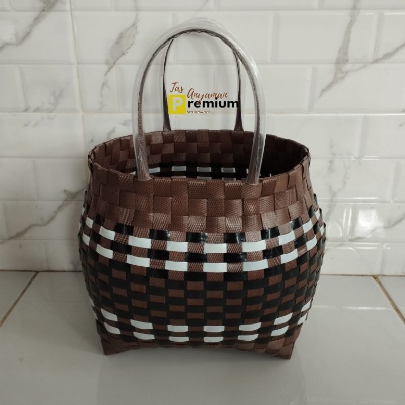 (UK 3 Sarung) 21x14x21 cm Tas Anyaman/Tas Hampers/Tad Berkat/Tas souvenir Premium Situbondo