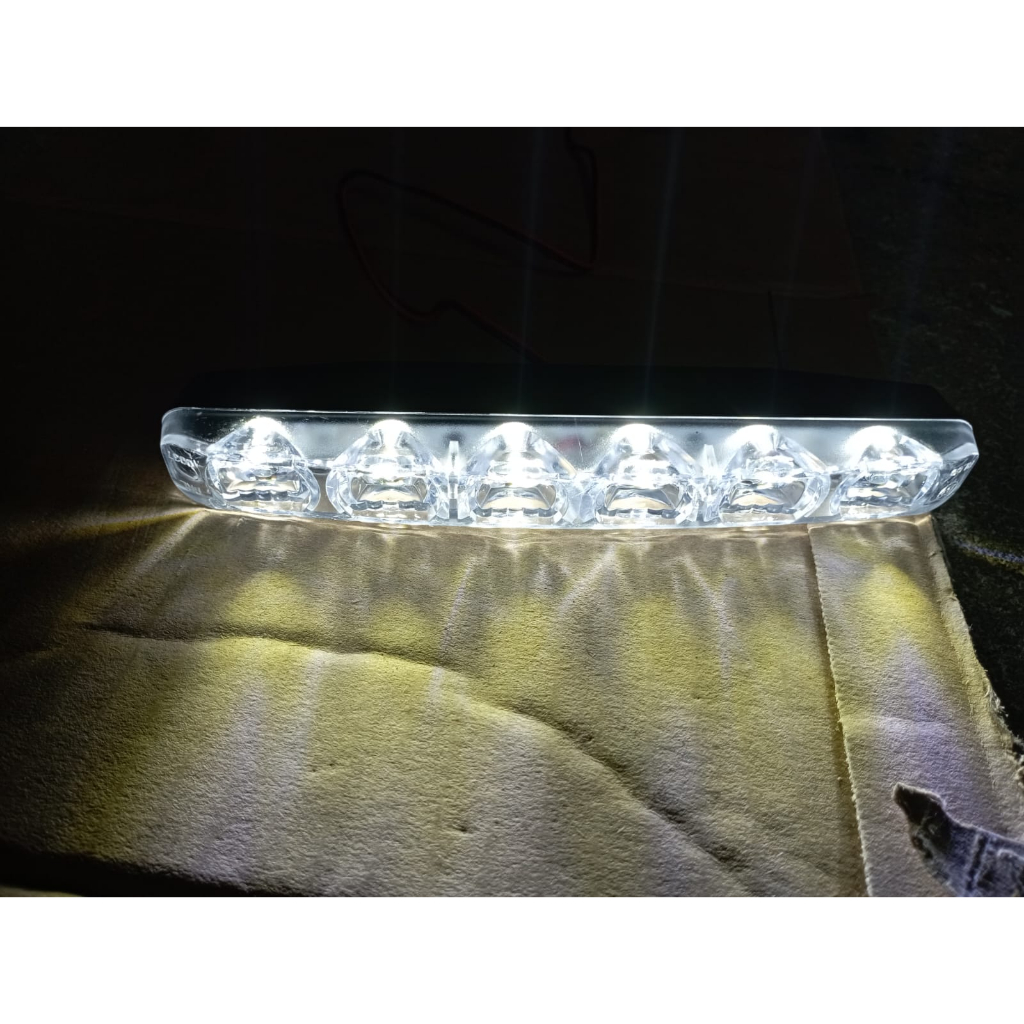 Lampu LED DRL Mobil UNIVERSAL 6 LED 6 Mata 6 Titik Putih Lampu led drl 6 titik putih buat tanduk bemper atau bemper