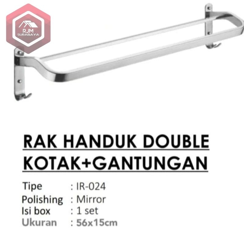 RAK HANDUK DOUBLE KOTAK + GANTUNGAN MULTIFUNGSI IGM IR-024