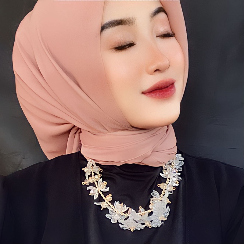 SyamilahHijab-Premium Necklace Crystal Beads / Kalung Hijab Kristal