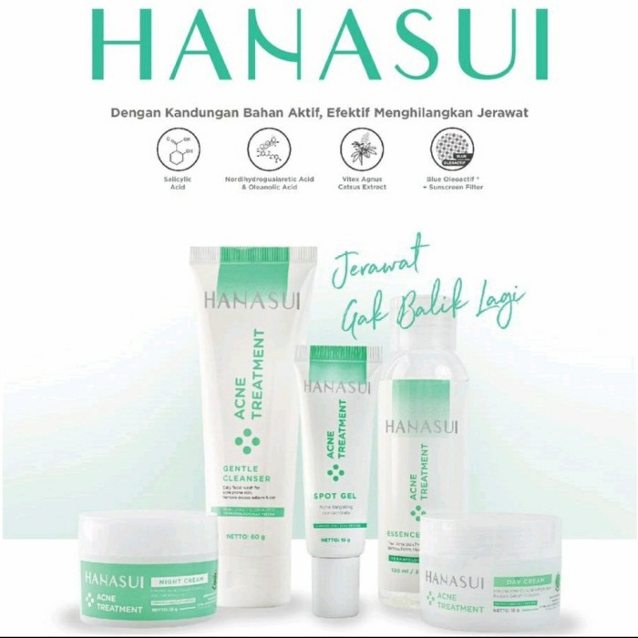 Hanasui Acne Series - Gentle Cleanser - Spot Gel - Night Cream - Day Cream