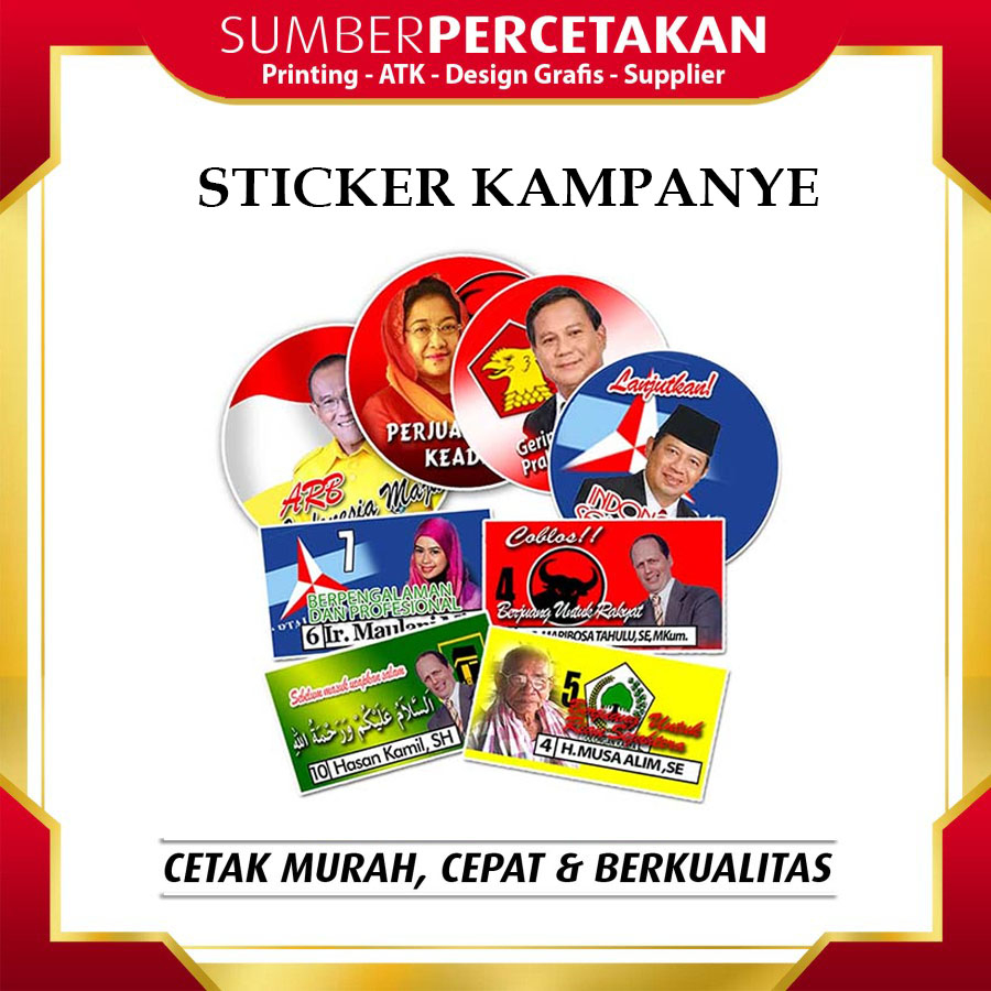 

Sticker Caleg/Sticker Kampanye PARTAI PILPRES Desain Custom