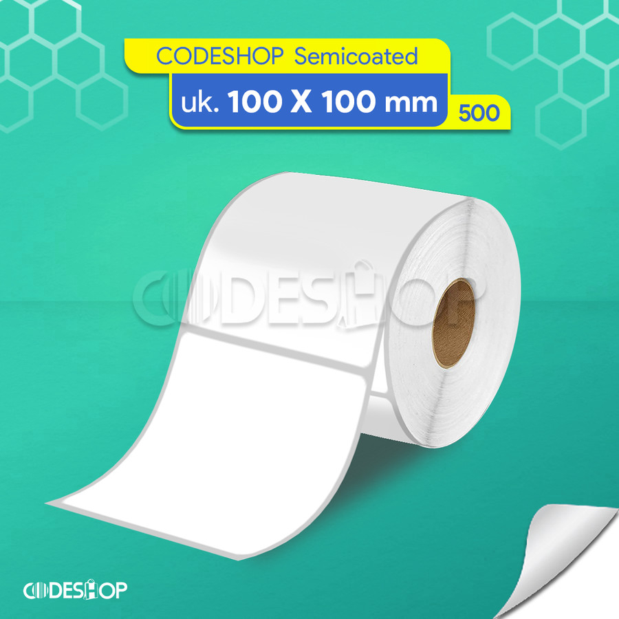 

Codeshop Stiker Label Core 1" 100 x 100 mm 1 Line Semicoated 500 Pcs