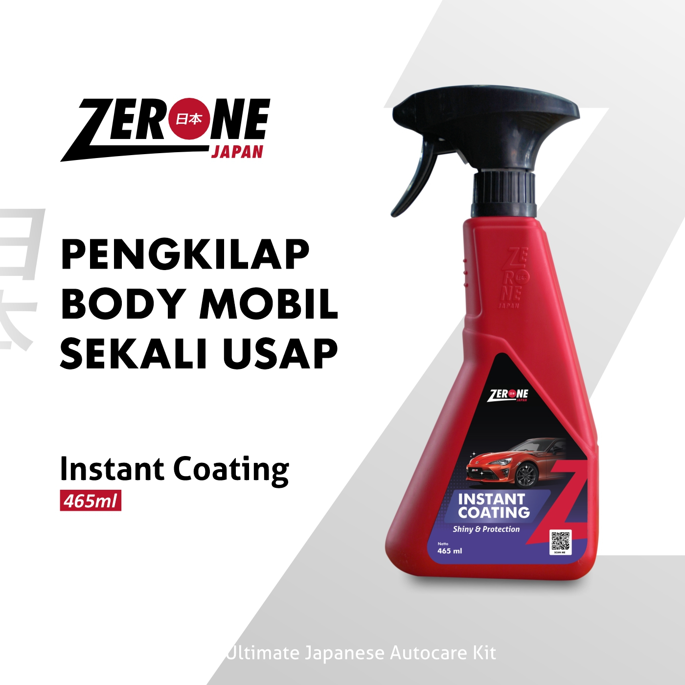 Zerone Instant Coating Pengkilat Body Kaca Eksterior Mobil Efek Daun Talas 465 ML