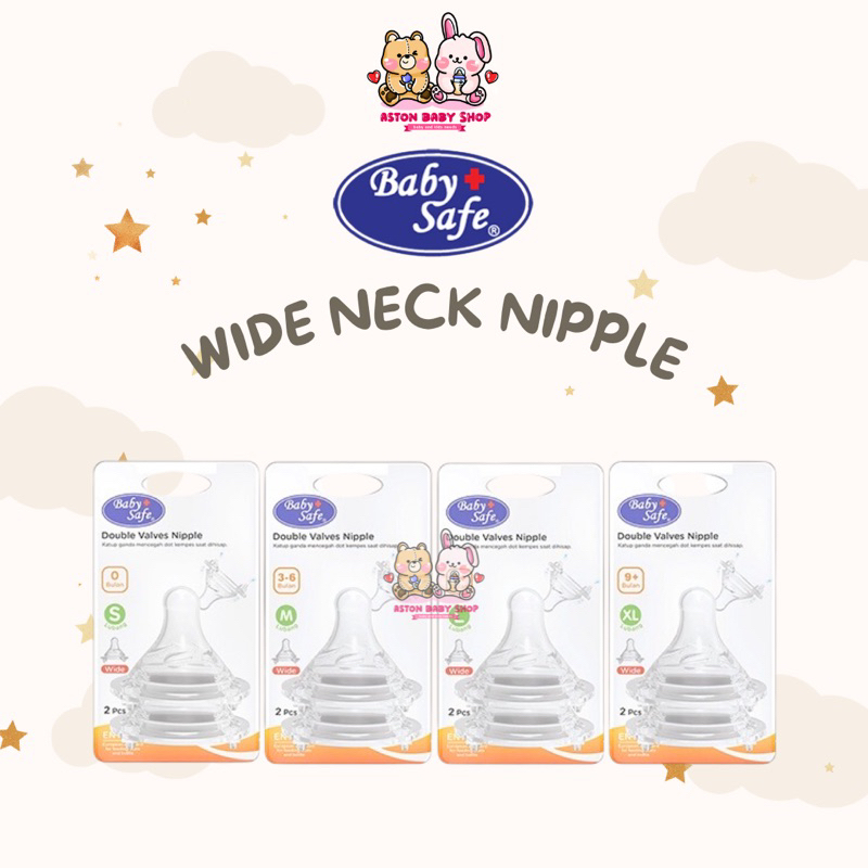Baby Safe Wide Neck Nipple Dot Botol Baby Safe Wide neck teat