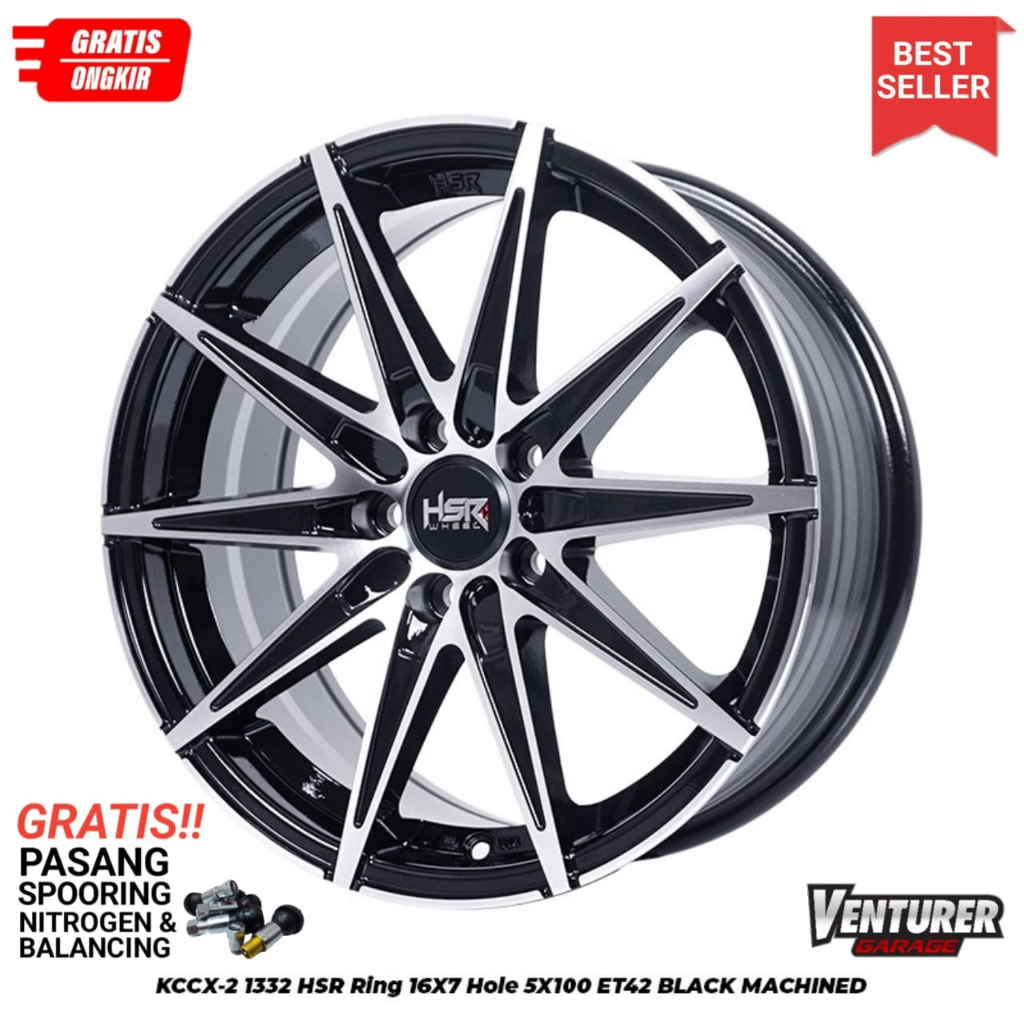 Velg mobil hsr wheel kccx ring 16 lubang 5x100 cocok untuk mobil sienta dll