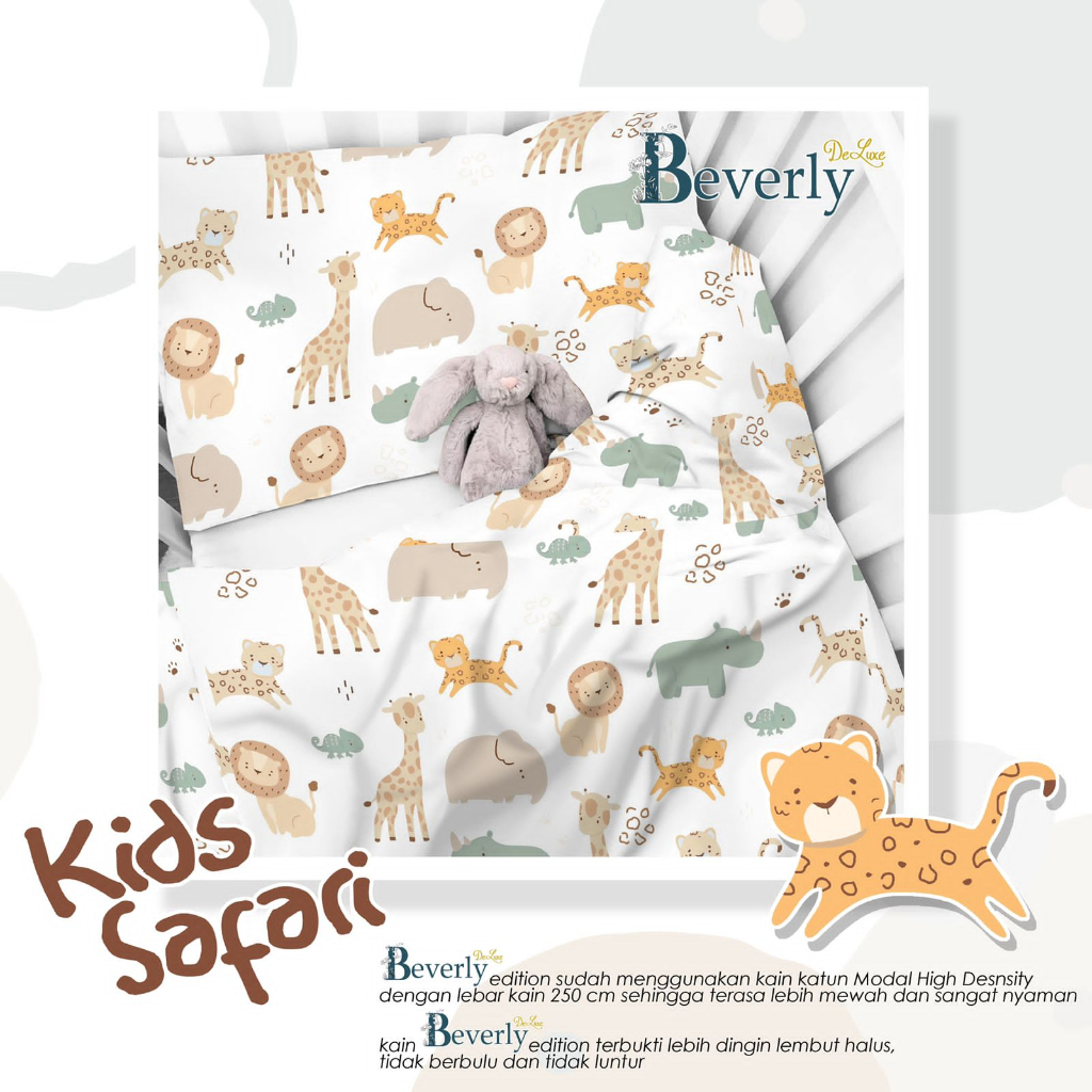 Sprei Anti Geser Bahan Katun Premium | MOTIF ANIMAL ANAK | ukuran 90 120 160 180