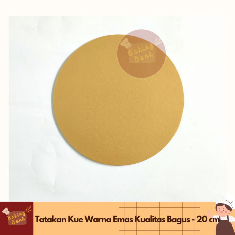 Alas Tatakan Kue Tart Cake Board Premium Warna Emas Gold Bulat 20 cm