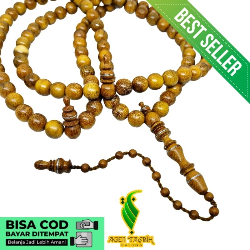 Tasbih Super Jumbo Kayu Kelor emas size 12mm