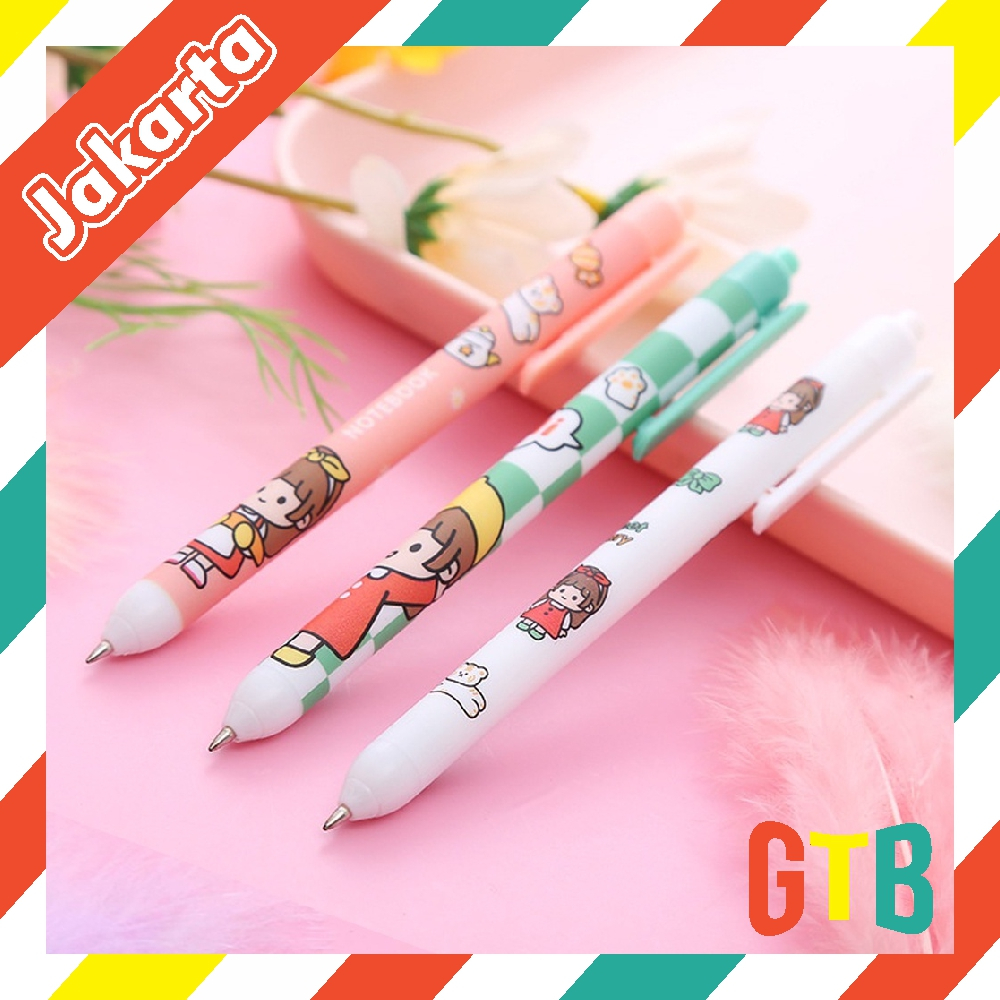 ❤️GTB❤️ Pulpen Gel Motif Cartoon Pulpen Pelajar Dan Kantor Pena Lucu Motif Boneka Lucu Import COD S072