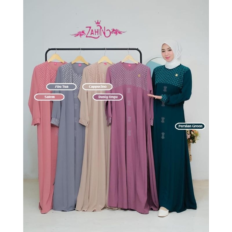 DRESS ALLIYA &amp; ZAHWA by zahin Set outer ayyura eliya syaffa CRINGKLE sabyan muslim syari stelan kerja kuliah TERBARU