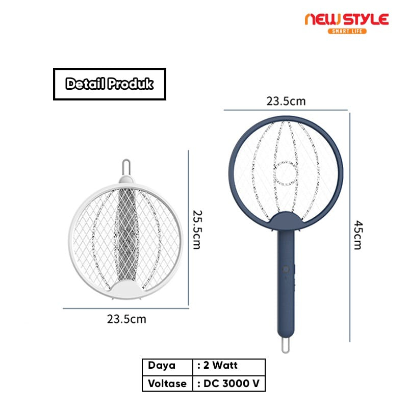 MSY  Raket Nyamuk Listrik / Pemukul Nyamuk Elektrik Lampu Mosquito Killer 3IN1