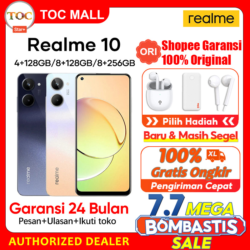 Realme 10 RAM 8GB ROM 256GB 6.4 inci Baterai 5000mAh 33W FastCharge Kamera 50MP realme 10 8/256gb 100% asli