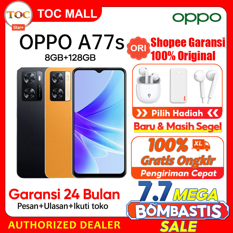 OPPO A77S 8/128GB ( + 8GB EXPANSION RAM ) A77 S GARANSI RESMI OPPO