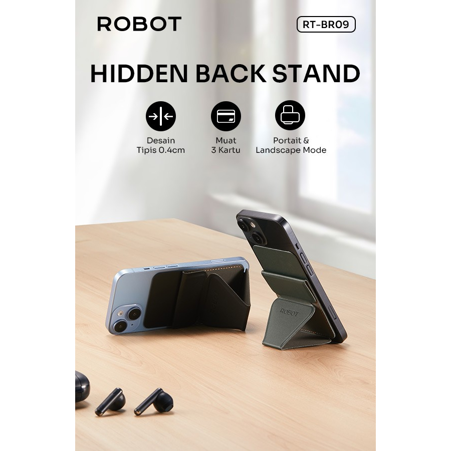 Robot RT-BR09 Credit Card Wallet Case &amp; Phone Holder Stand Ultra Slim