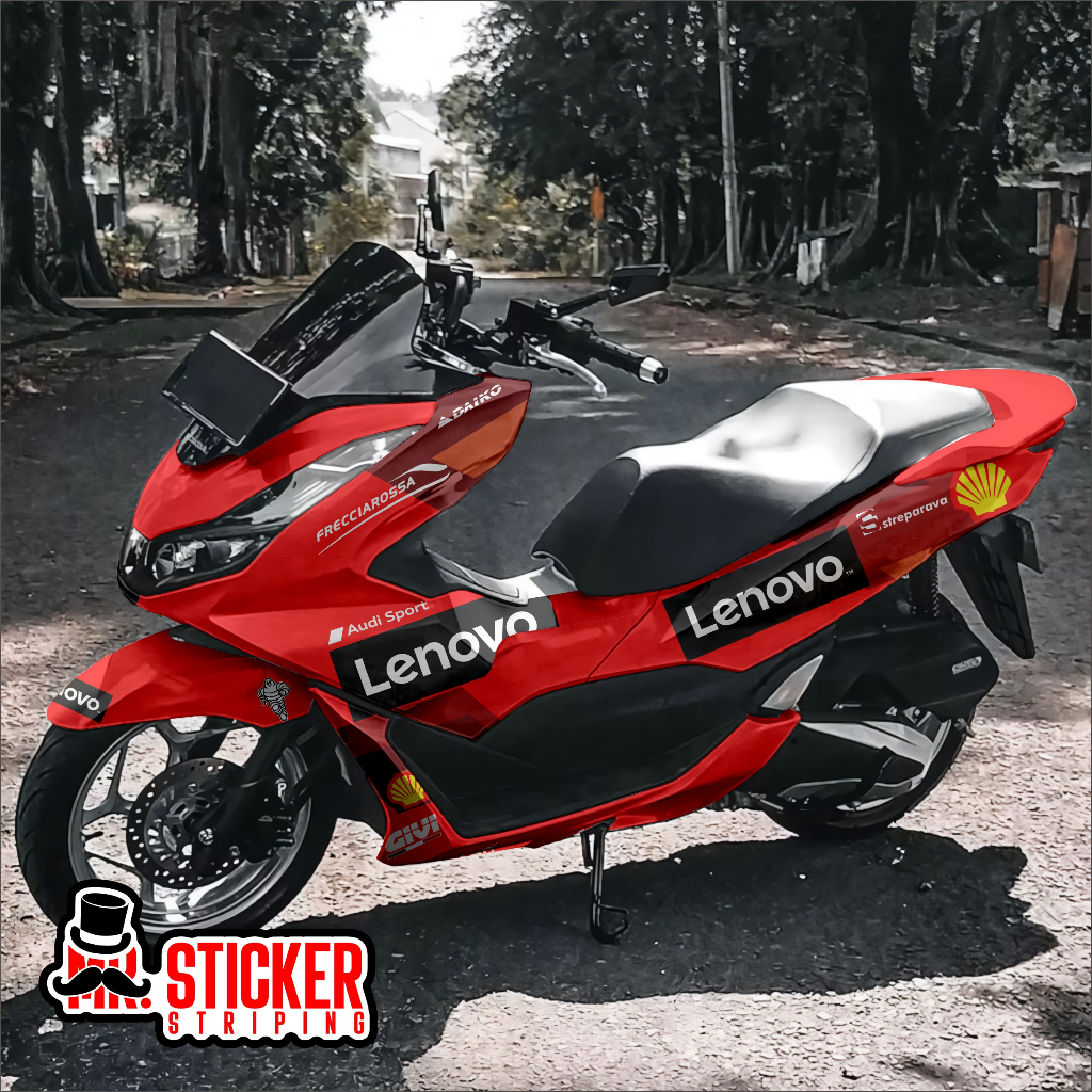 sticker decal honda pcx full body costum sticker free design PCX 150 PCX 160 motif ducati lenovo liv