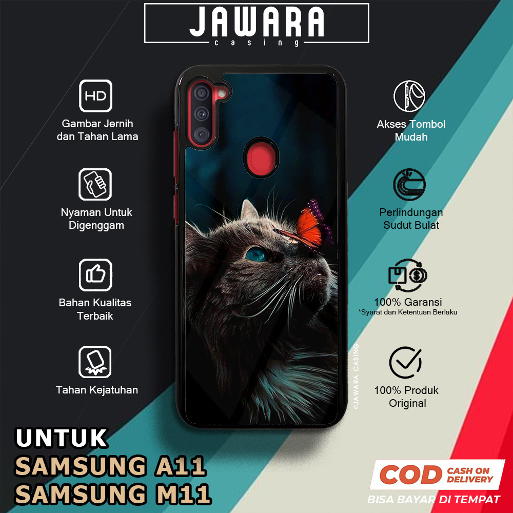 Case Samsung A11 M11 Casing Samsung A11 M11 Jawara Casing [MEOW] Case Glossy Case Aesthetic Custom C