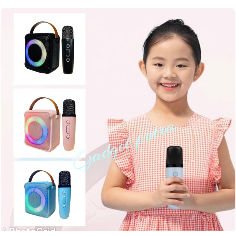 Mini Speaker Bluetooth Karaoke K-1 Set Microphone Portable Wireless Bluetooth Speaker Full Bass original suara jernih Dapat terhubung ke HP/TV