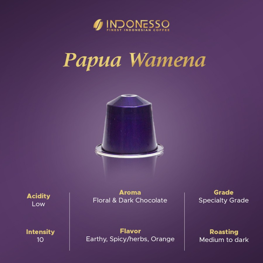 Indonesso Specialty Coffee Capsules Kopi Kapsul Papua