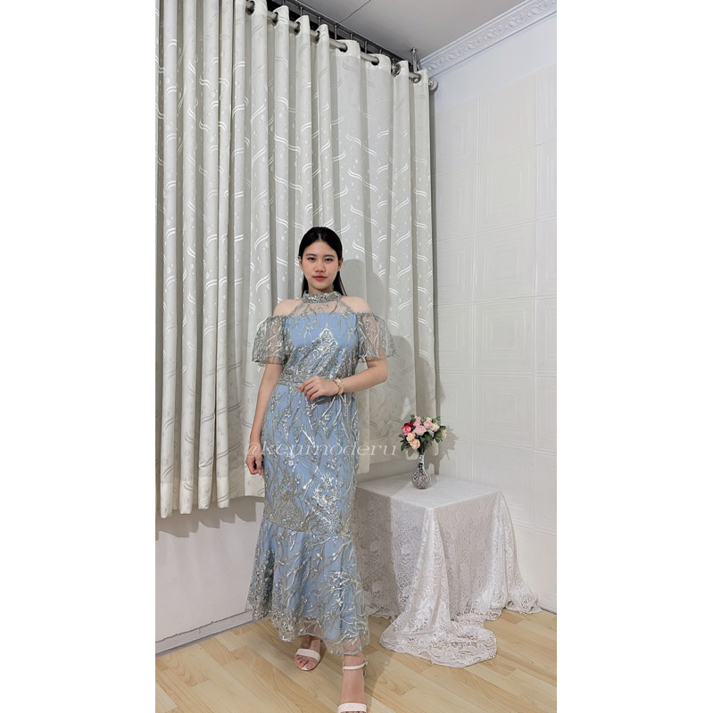 New Product Ken-267 Long Dress duyung wanita Pesta gruadiationKondangan Wanita Mewah Elegant Korean Look Dress Bridesmaid Dress Wisuda Free Tali Pingga