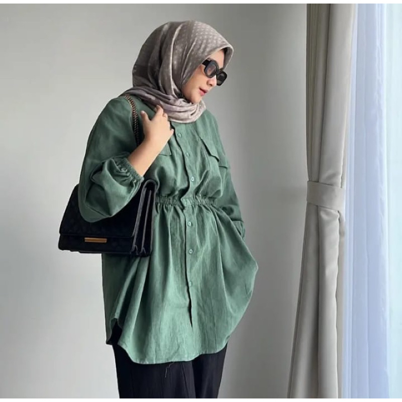 Blouse Polo Linen Busui Oversize Numa