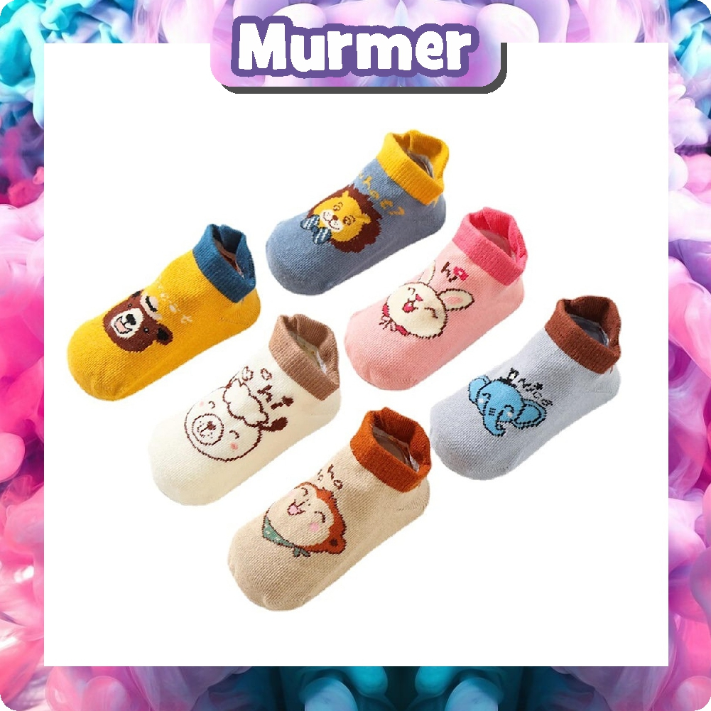 MurmerOfficial Kaos Kaki Anak Bayi Balita Animal Sock Anti Slip Unisex 0 3 tahun KK075