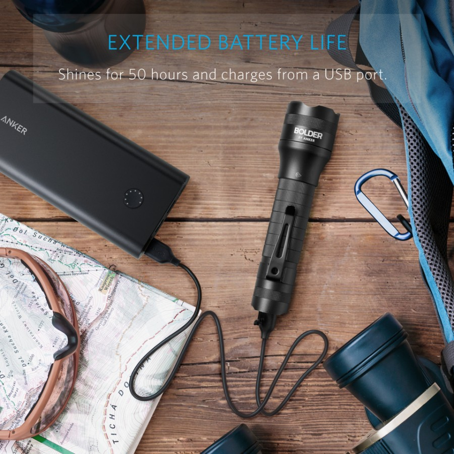 Anker Bolder LC40 Rechargeable Flashlight 400 Lumens - SKU T1423 - Garansi Resmi 18 Bulan