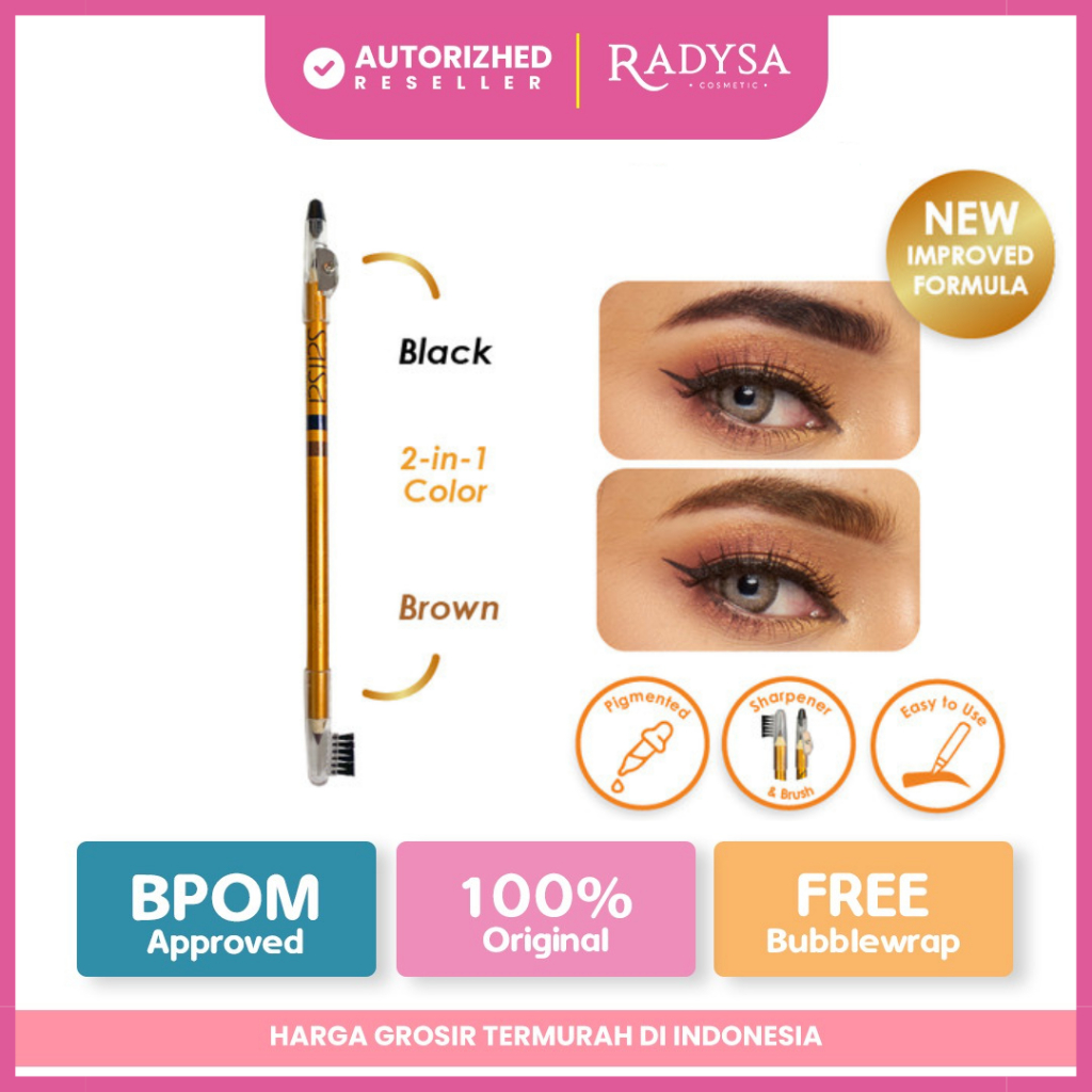 RADYSA - SALSA Eyebrow Pencil - 4in1 Black &amp; Brown Pensil Alis Tahan Lama Serut Rautan