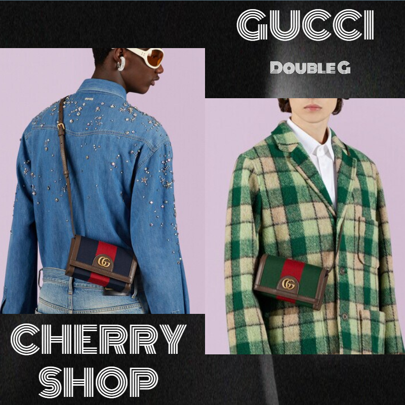 ✨100% authenti✔Gucci Mini bag with Double G Web Tas Bahu/Tas Kurir Pria