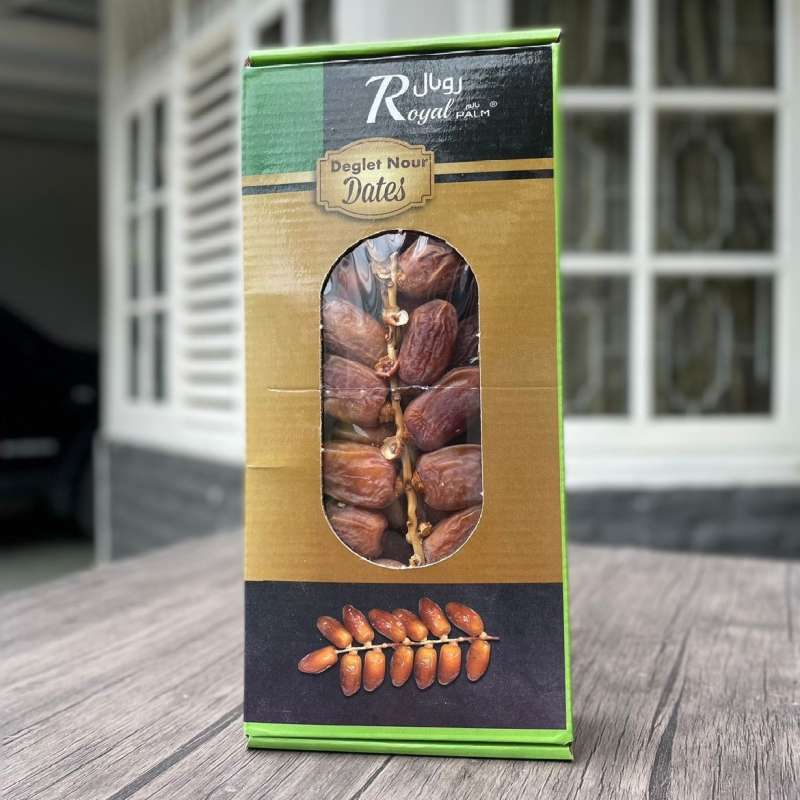 

Kurma ROYAL PALM 500gr Tunisia Tangkai Deglet Nour Original Lembut