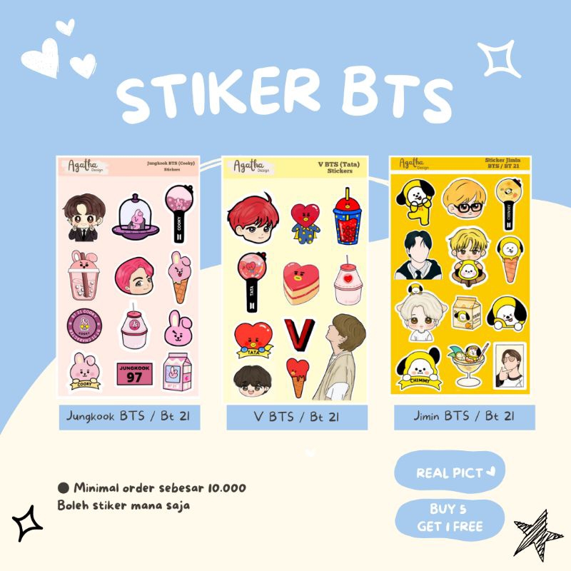 

STIKER BTS JUNGKOOK, V , JIMIN | STIKER BTS CUTE | STIKER AESTHETIC | STIKER CHIBI | STIKER BT21