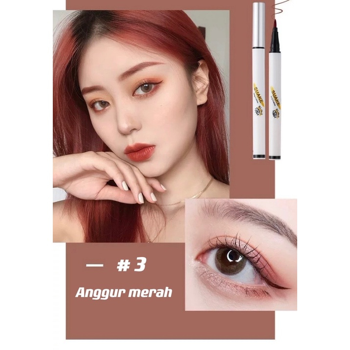 CSP160 -  BPOM Amy's Diary Eyeliner Stamp 2in1 Waterproof Liquid Spidol Putih Hitam Coklat Make Up