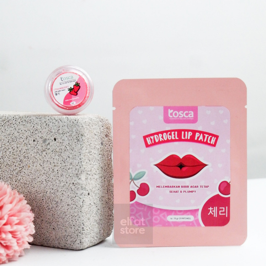 [Paket Bundling] Tosca Lip Scrub + Lip Patch Perawatan Bibir Sehat