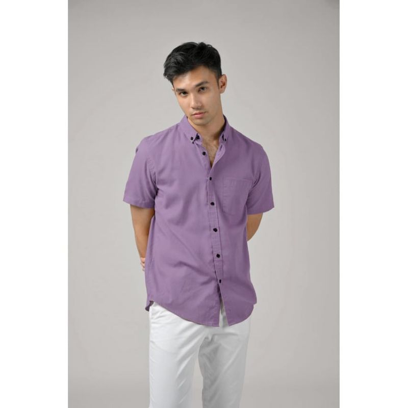 KEMEJA POLOS COUPLE AYAH DAN ANAK WARNA LILAC