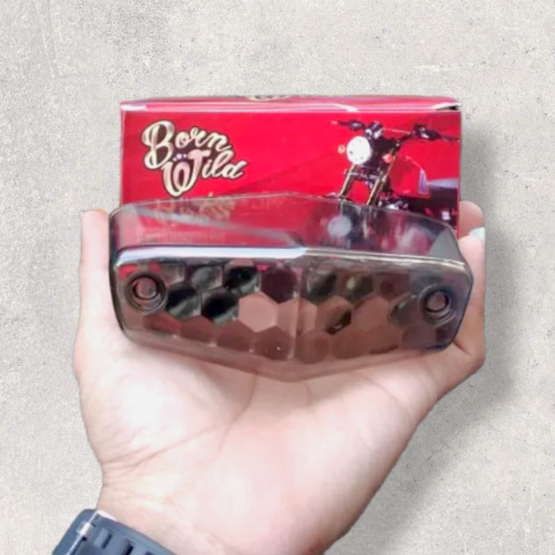 Mika lampu stoplamp smoke hitam/ Mika kaca lampu stoplamp cb hitam smoke