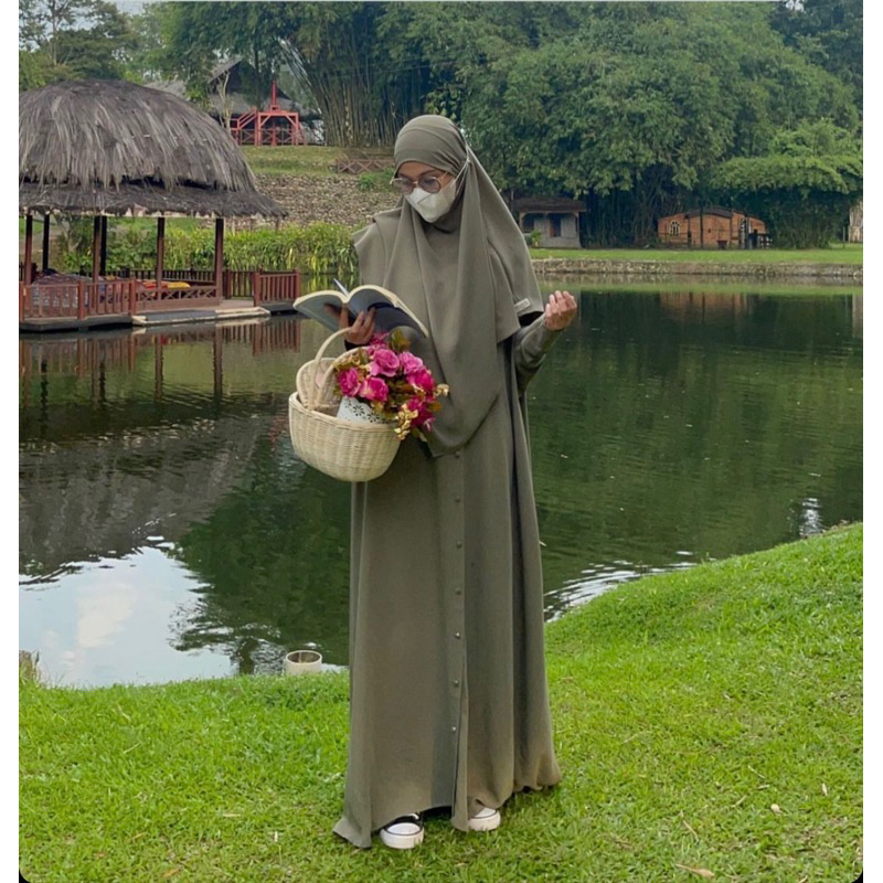 Abaya Dress Rasheeda Set / Abaya & French Khimar by ESPECE / Abaya Premium French Khimar Premium