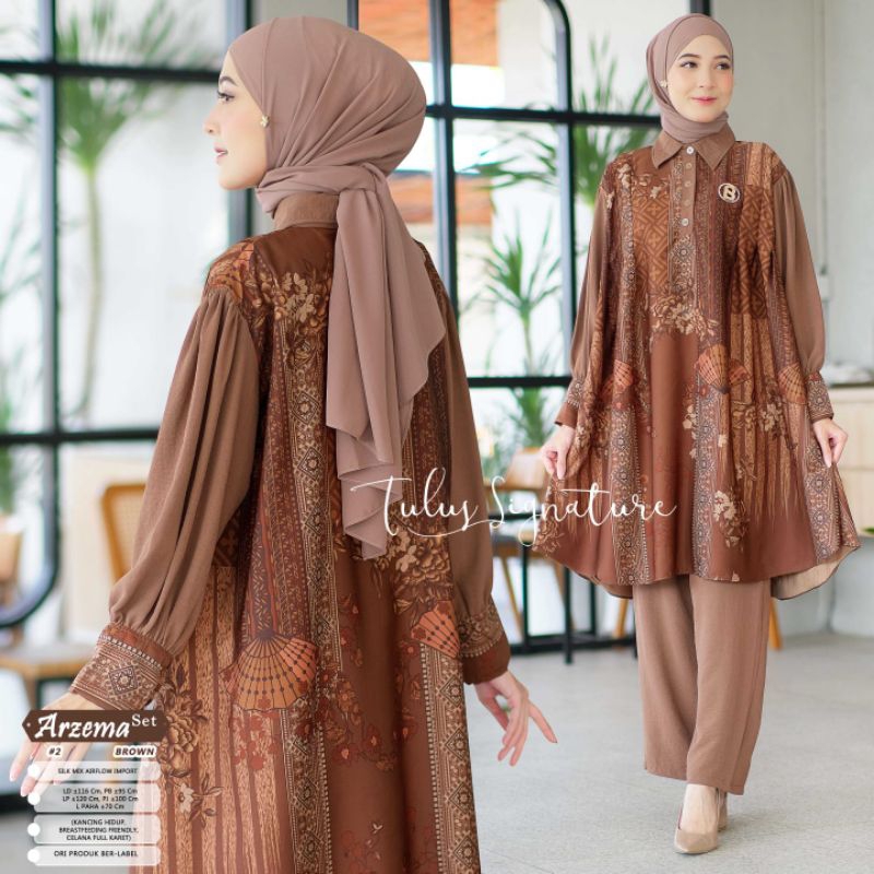 ARZEMA SET #2 BY TULUS SIGNATURE / ONESET SILK PREMIUM MUSLIMAH / Setelan celana wanita LD116