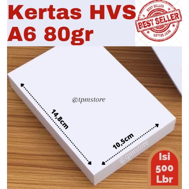 

Kertas HVS A6 80 gr 1 Rim / 500 Lbr (Warna Putih)