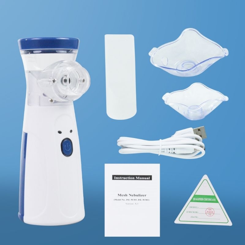 NEBULIZER MESH PORTABLE INHALER ALAT TERAPI PERNAPASAN UAP ASMA BRONKITIS NEBULISER MESH MINI BIRU