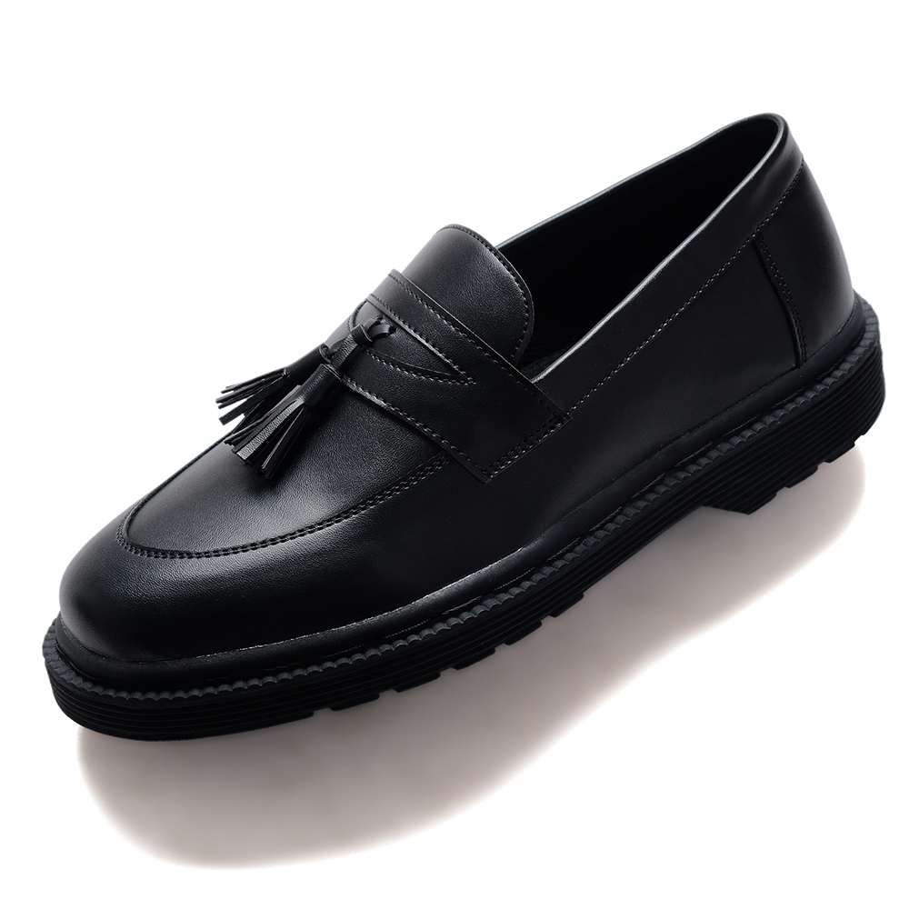 Loafers pria hitam kulit sintetic ori bukan second