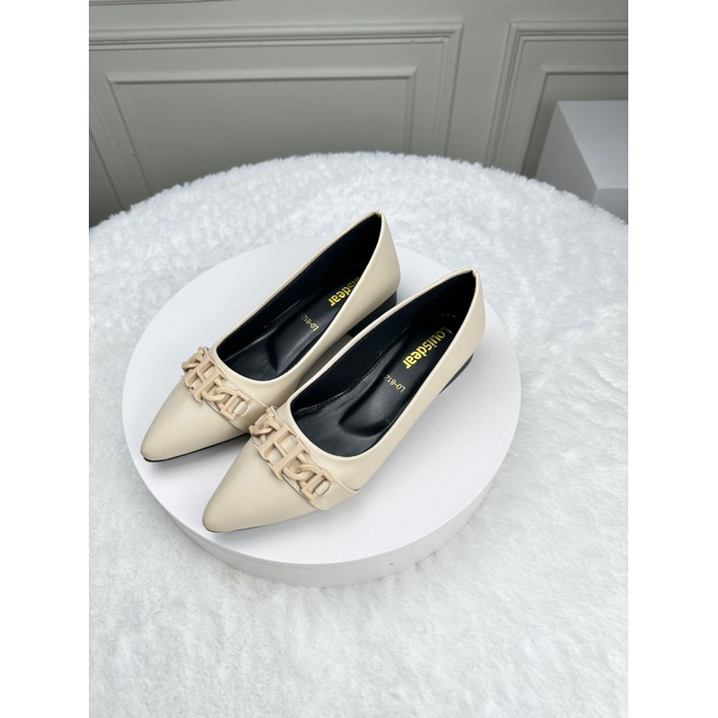 sepatu  flat shoes wanita kekinian terbaru Louisdear B153 bahan satin heel 3 cm