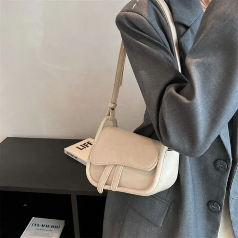 CHLOE Tas Selempang dan Bahu Wanita Bahan Kulit Sintetis Premium Kualitas Import - Madona Lerin Saddle Bag