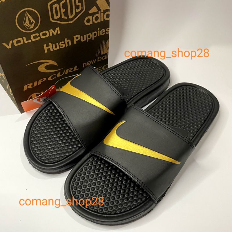 SANDAL NIKE FLIP FLOP BENASSI SWOOSH IMPORT TERMURAH SANDAL NIKE PRIA KEKINIAN ceklis Gold