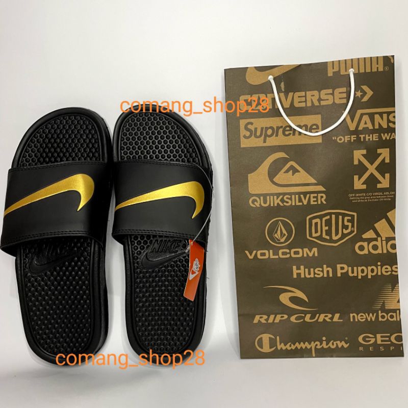 SANDAL NIKE FLIP FLOP BENASSI SWOOSH IMPORT TERMURAH SANDAL NIKE PRIA KEKINIAN ceklis Gold