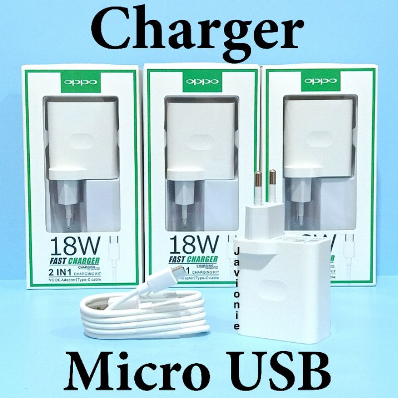 Charger Casan Cas HP OPPO A16e A16k A17 A17k Original 2A 10W 18W Fast Charging MICRO USB