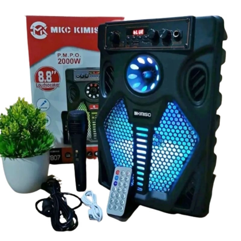 Speaker Bluetooth 8,8 Inchi SQ-7807 Bonus Microphone Speaker Wireless Radio fm Salon Aktif Super Bass Best Sound/Speaker Portablei aktif Speaker